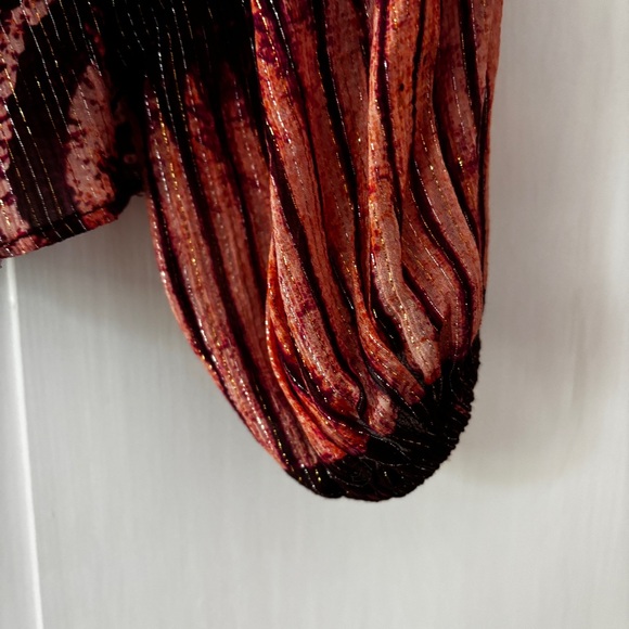 Ulla Johnson Bordeaux Yulia Printed Metallic Blouse Top Size 0 XS Fall Autumn - Picture 15 of 16